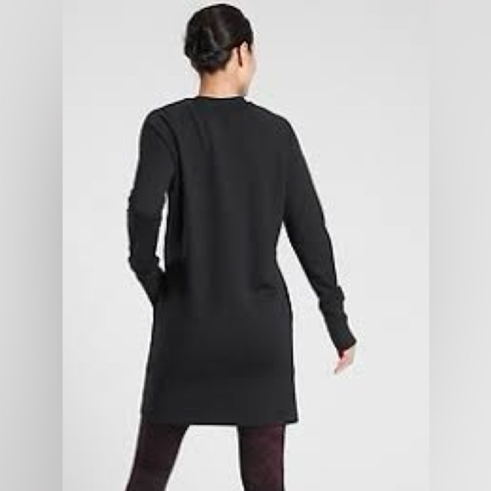 Athleta Solid Black Bounce Back Sweatshirt Dress … - image 4